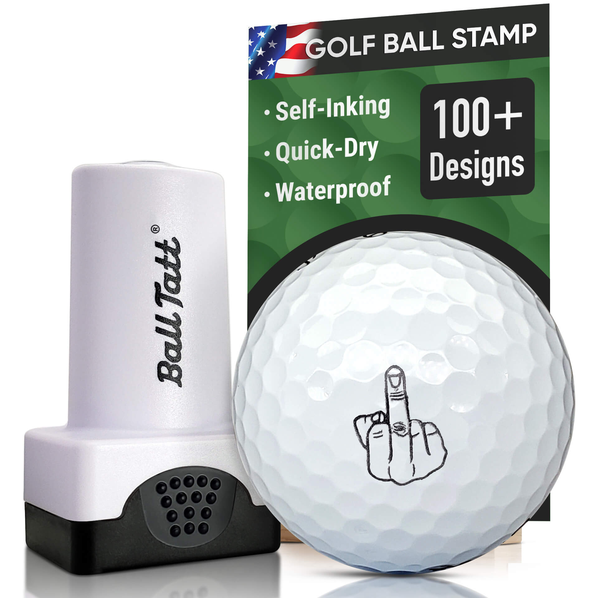 middle finger ball tatt golf ball stamper