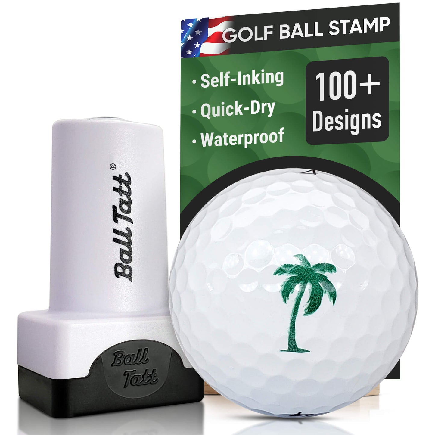 palm tree ball tatt golf ball-stamp