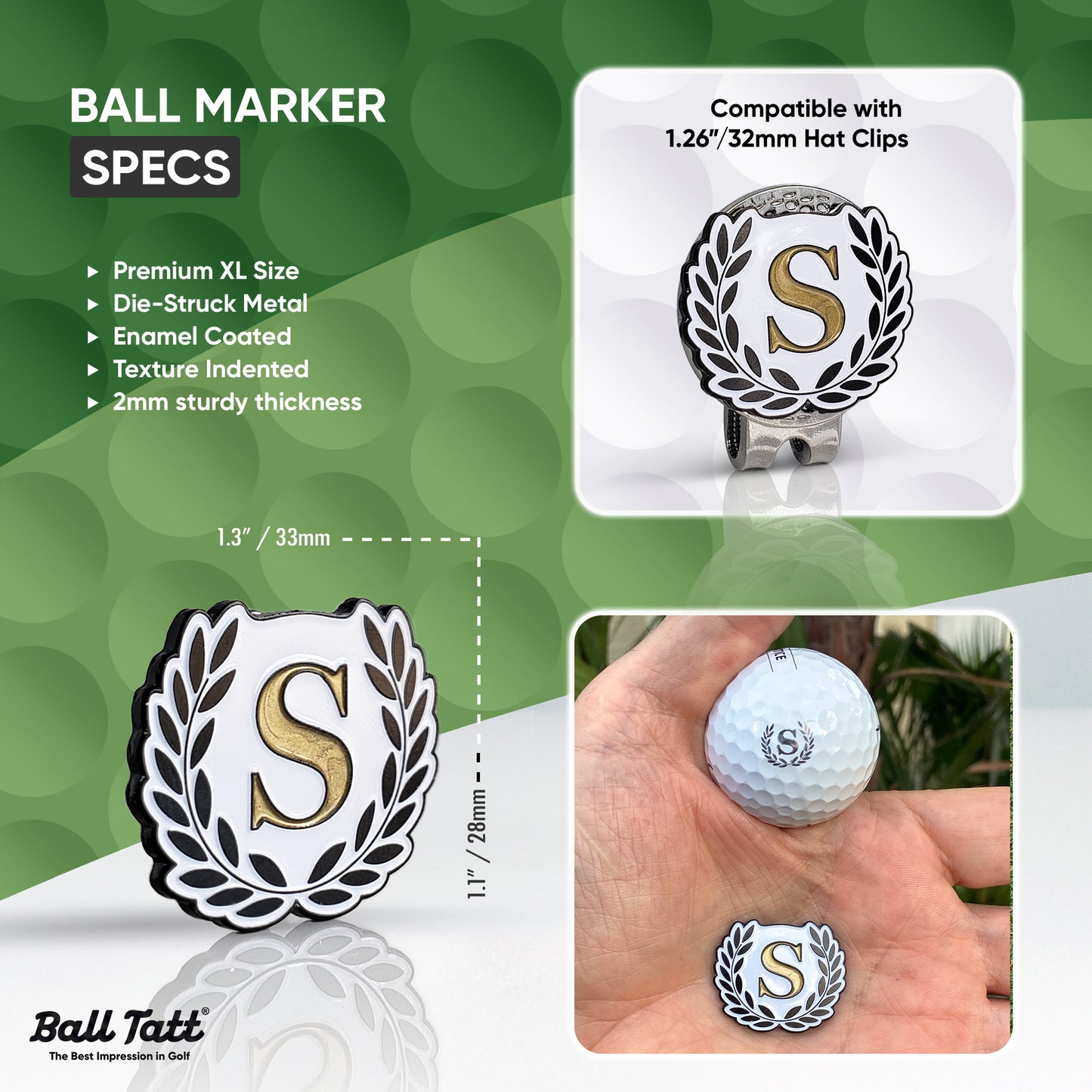 S Monogram w/ Ball Marker