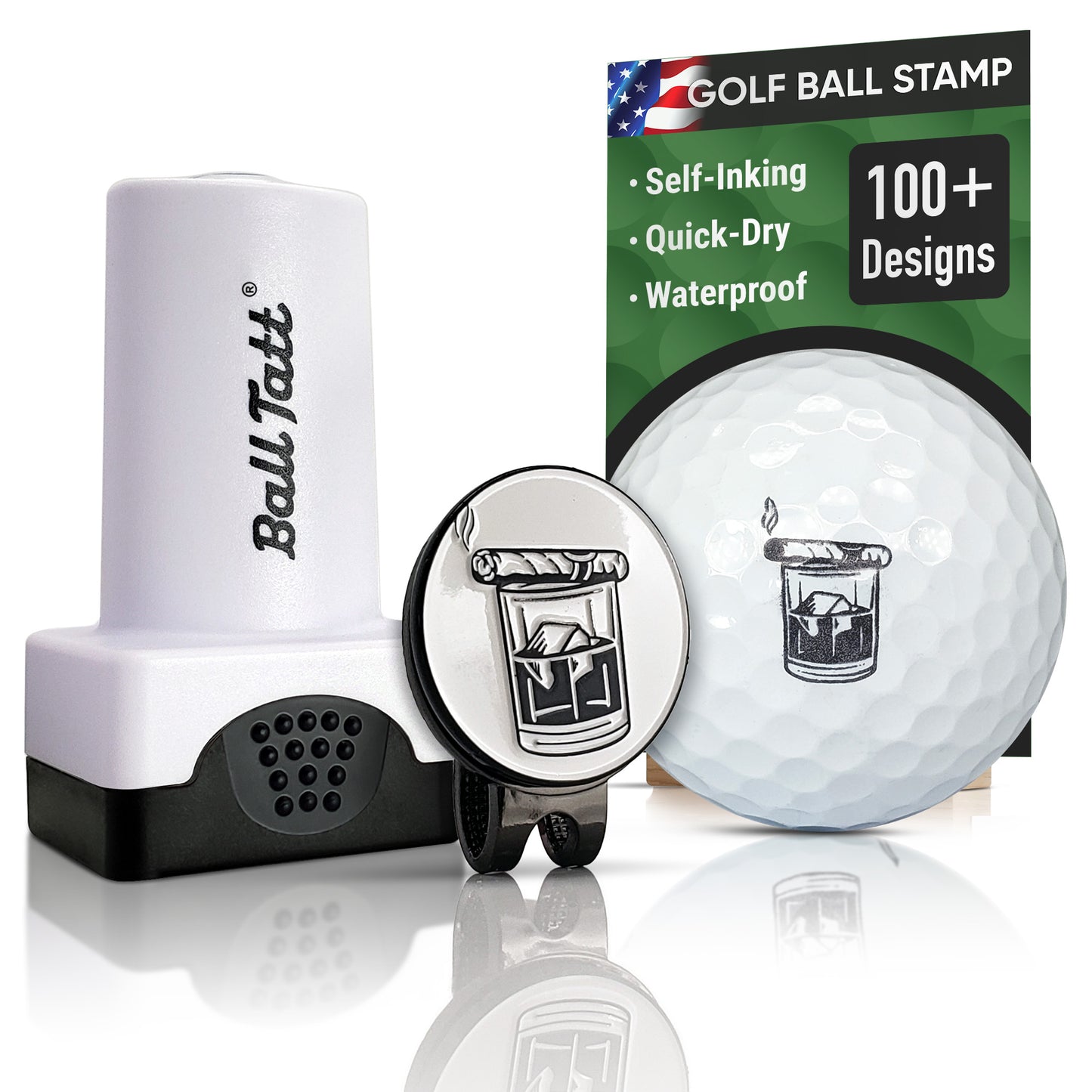 Whiskey Cigar Hat Clip Ball Marker Set