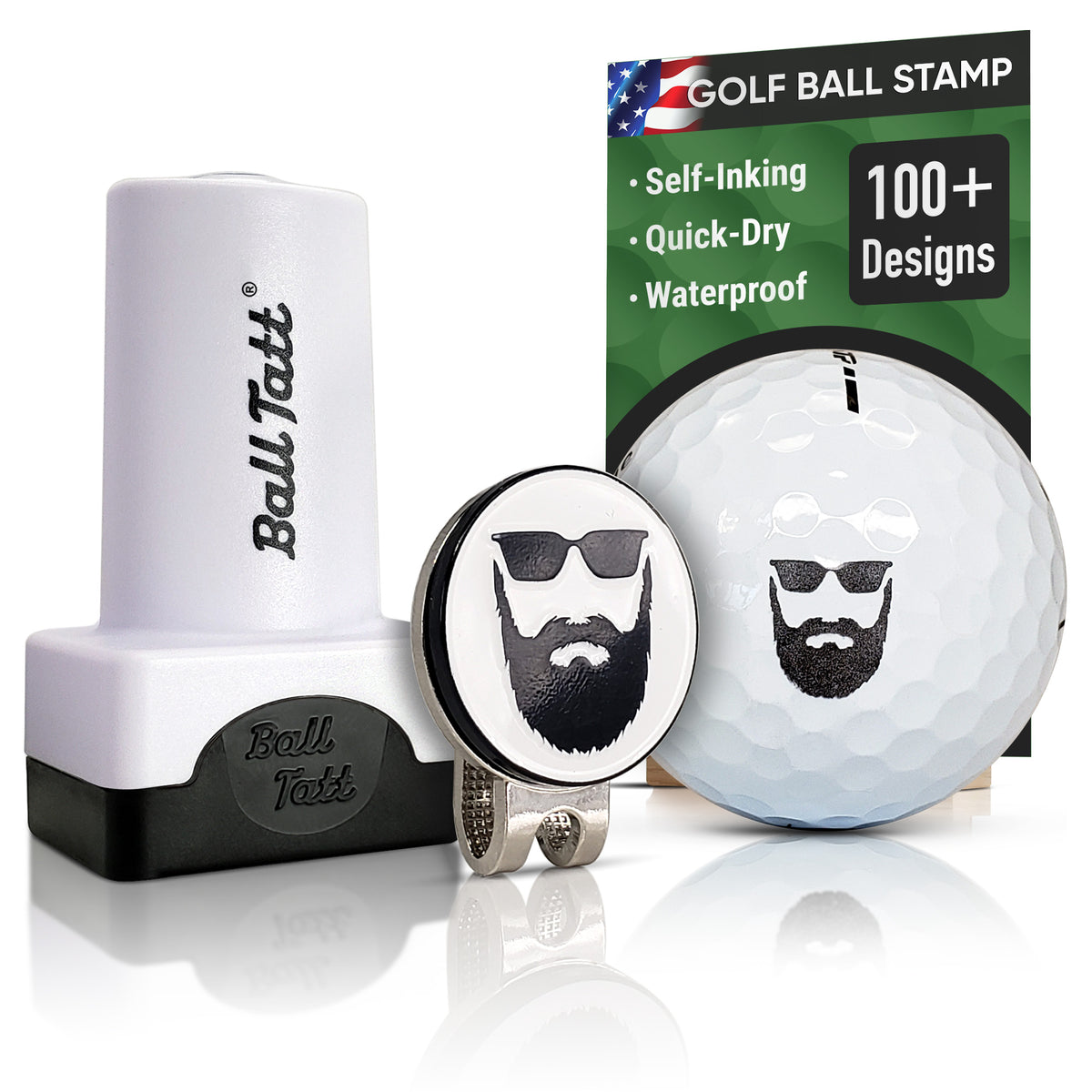 Beard Man Hat Clip Ball Marker Set