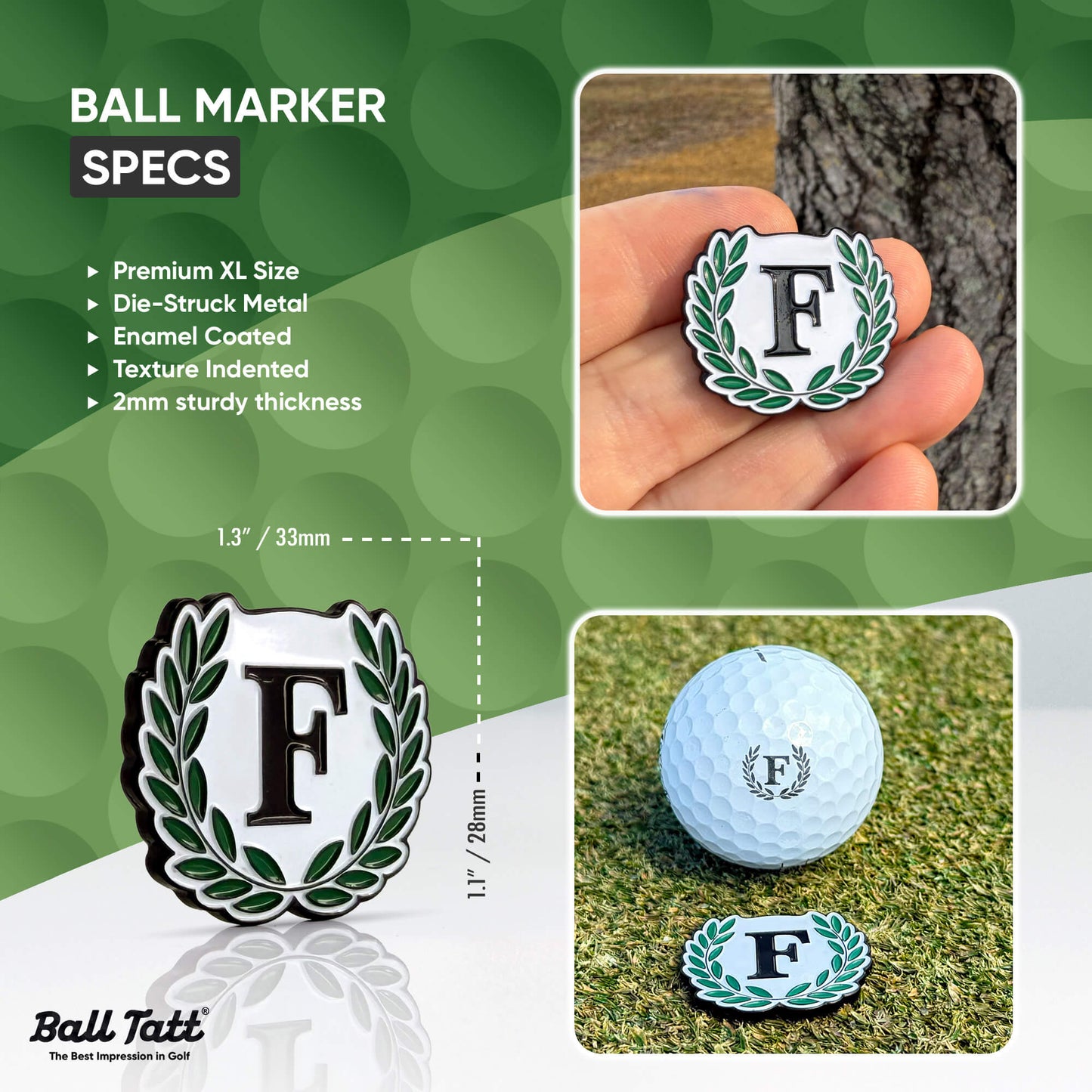 F Monogram & Ball Marker