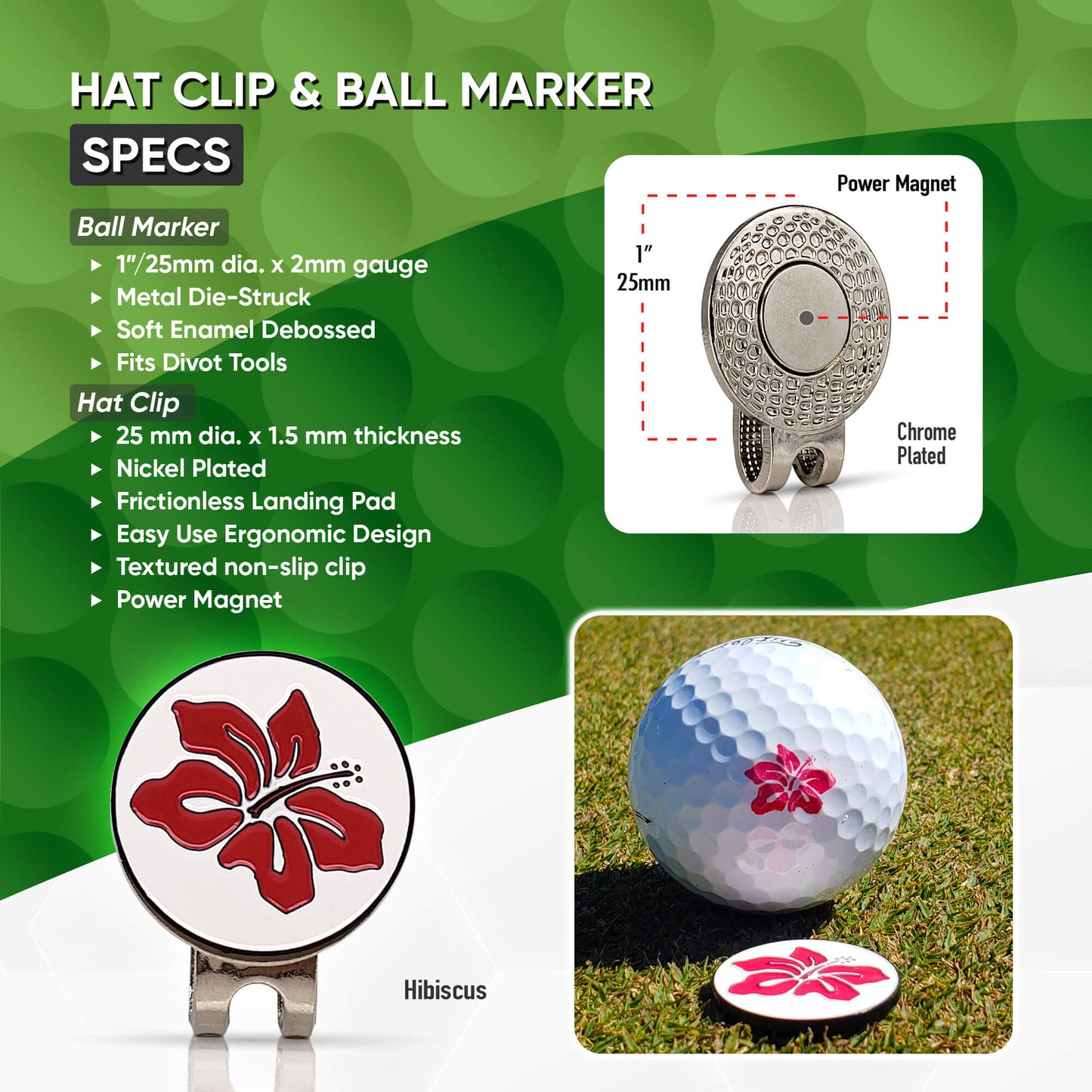 Hibiscus Hat Clip & Ball Marker