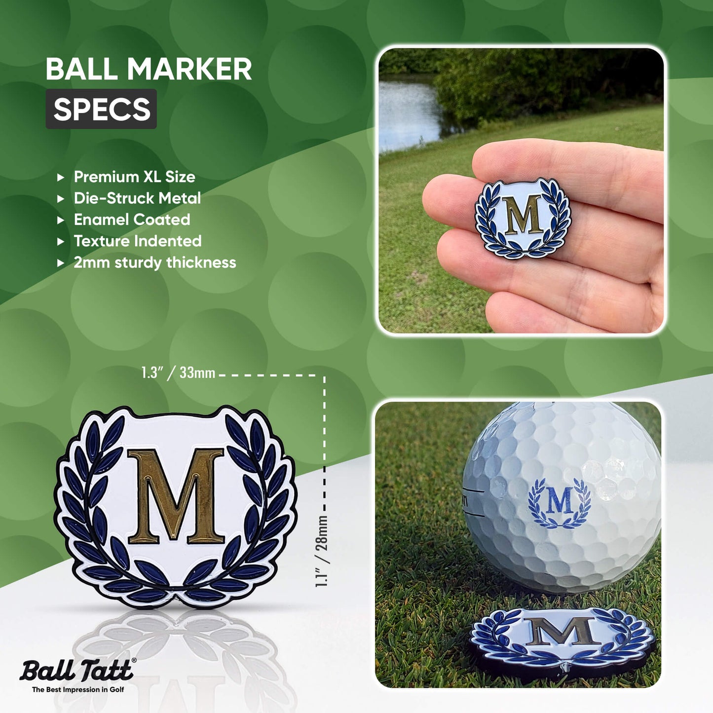 M Monogram & Ball Marker - Blue