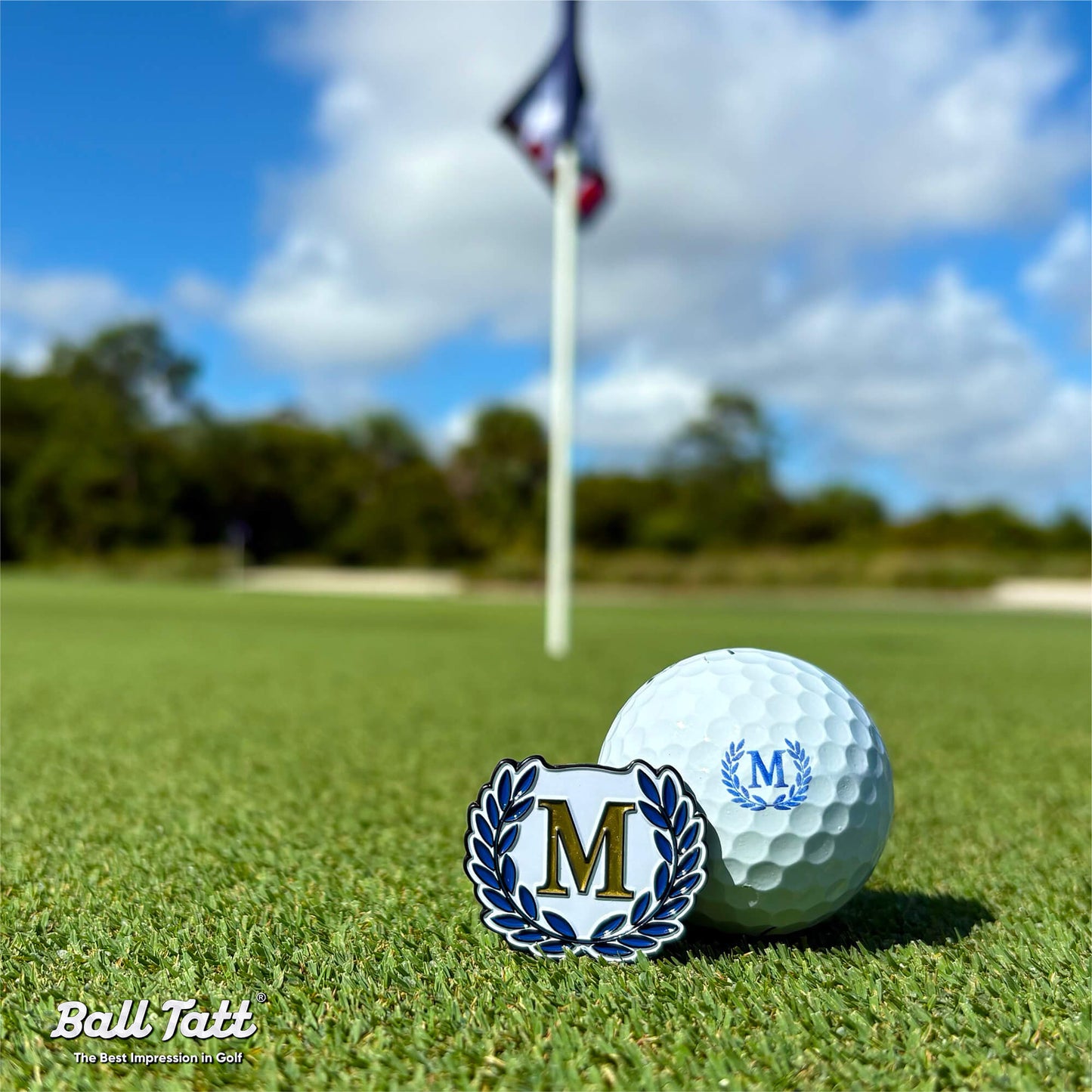 M Monogram & Ball Marker - Blue
