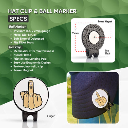 Middle Finger 1" Hat Clip Set