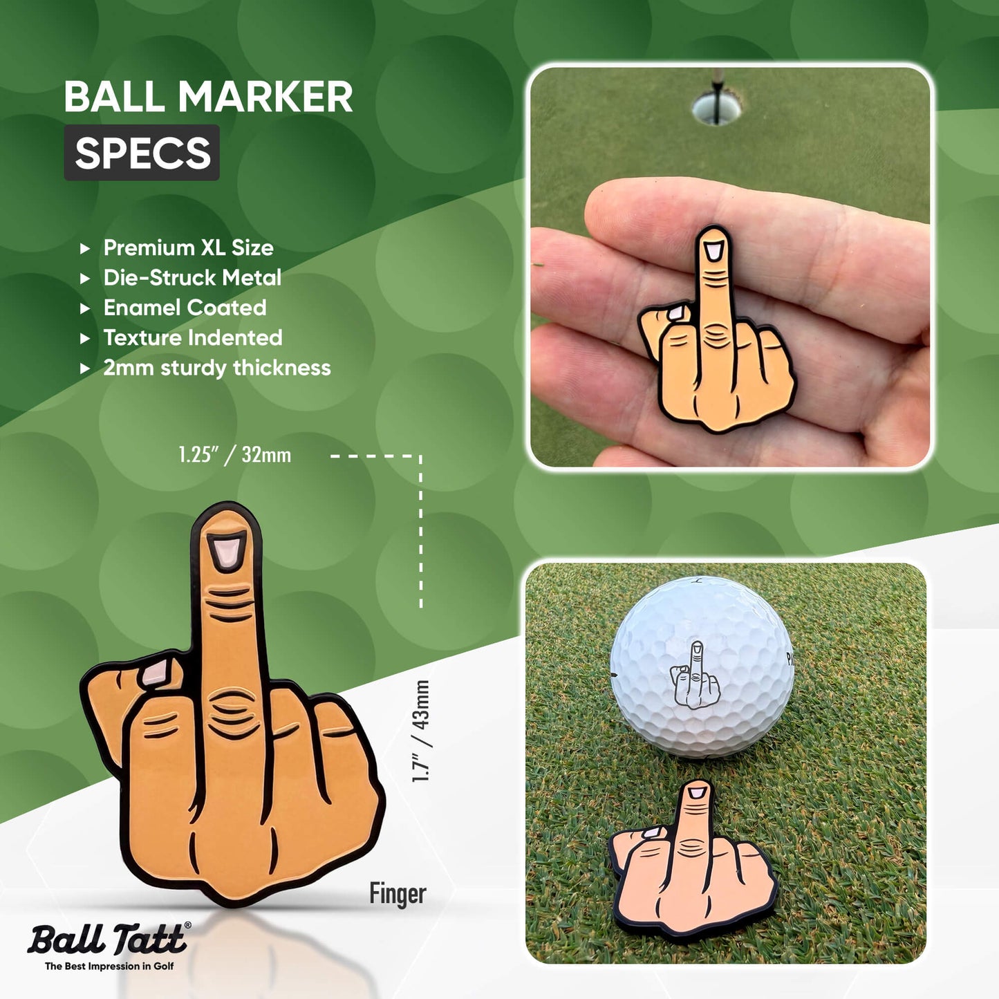 Middle Finger XL Ball Marker