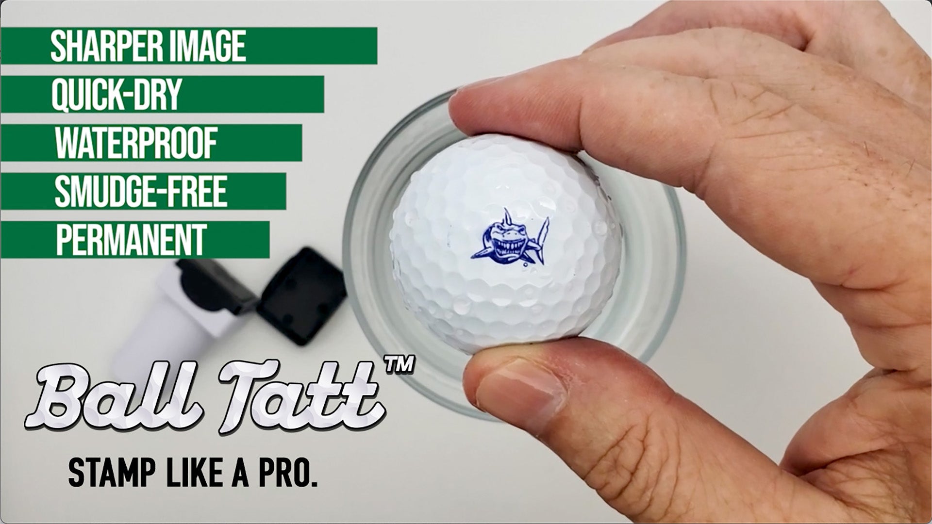 Load video: Ball Tatt golf ball stamp instructions