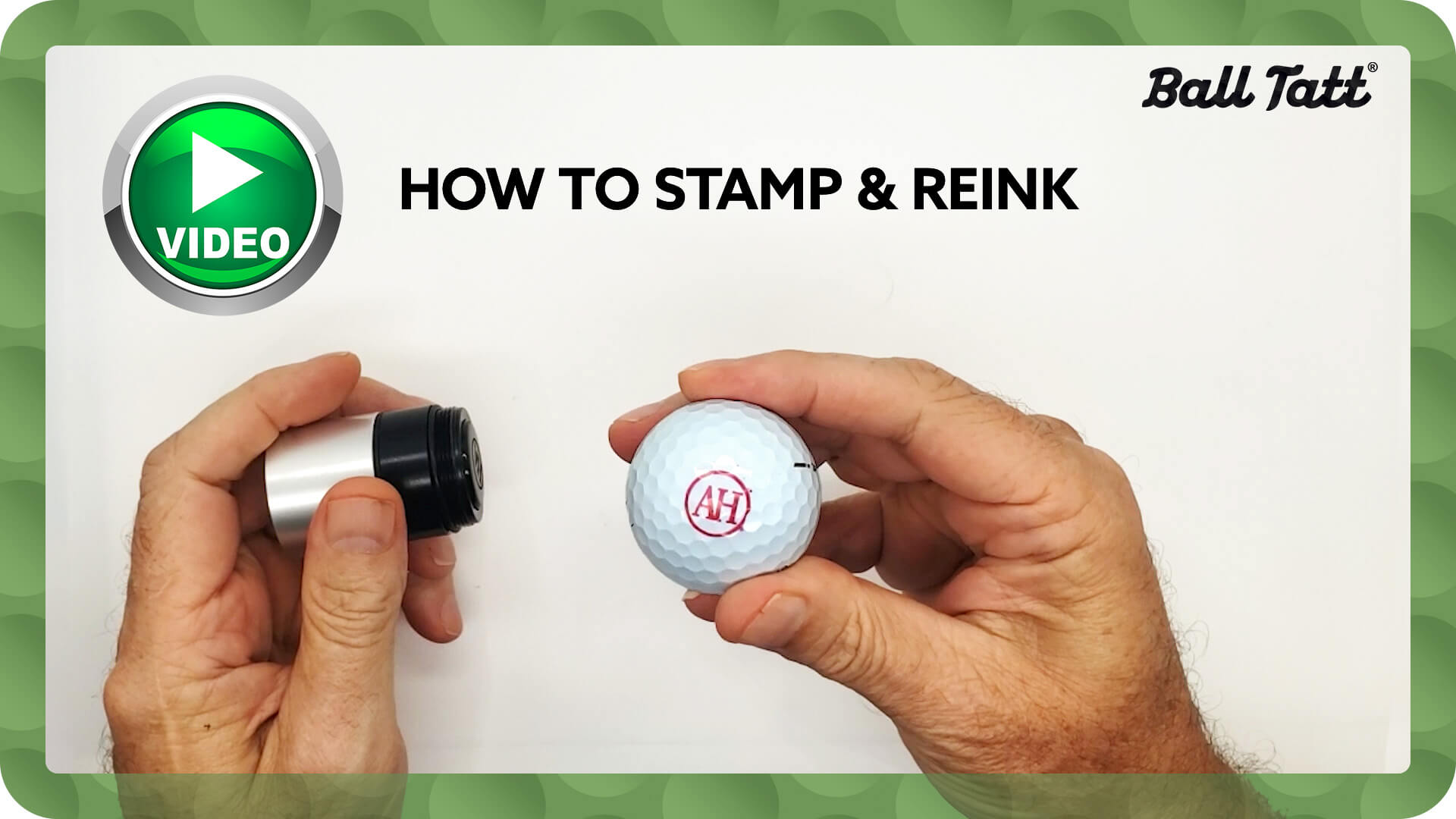 ball tatt reinking golf ball stamper video