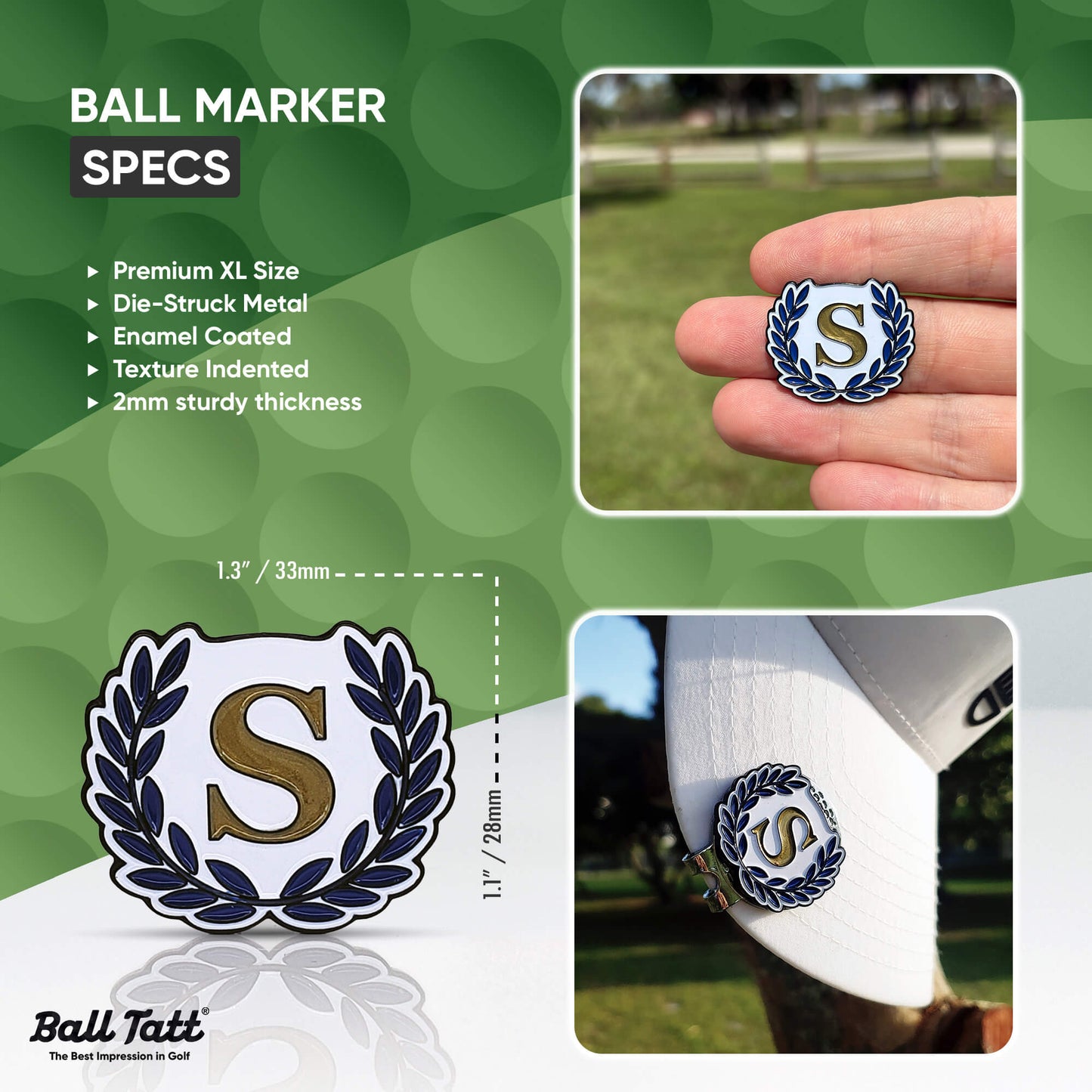 S  Monogram with Ball Marker - Blue