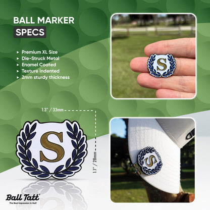 S  Monogram with Ball Marker - Blue