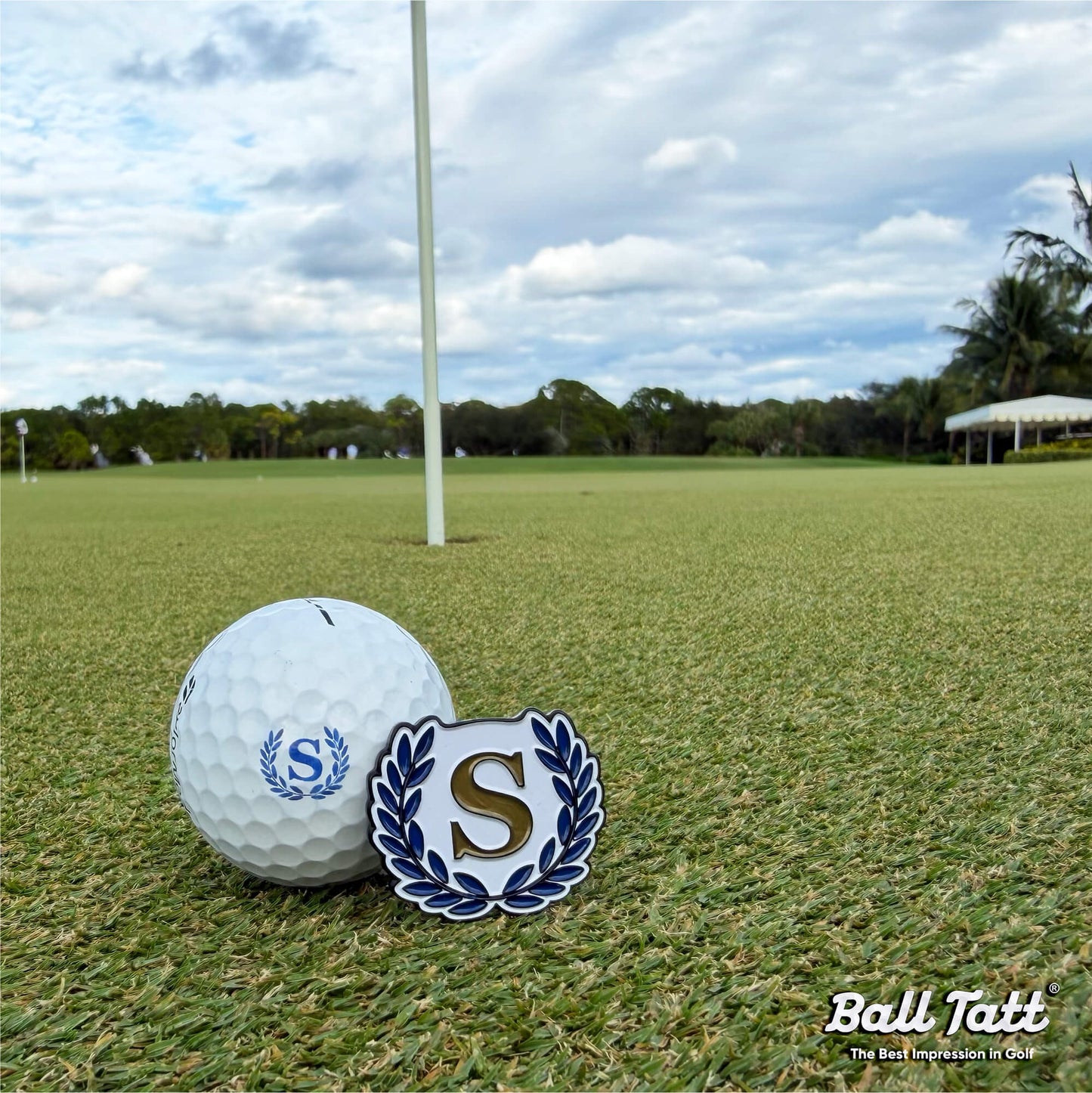 S  Monogram with Ball Marker - Blue