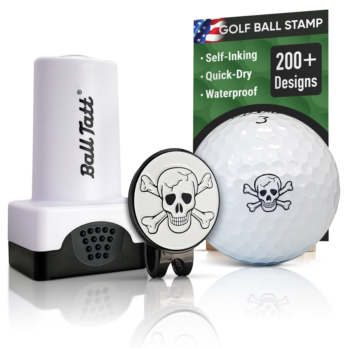 Skull & Crossbones Hat Clip Ball Marker Set