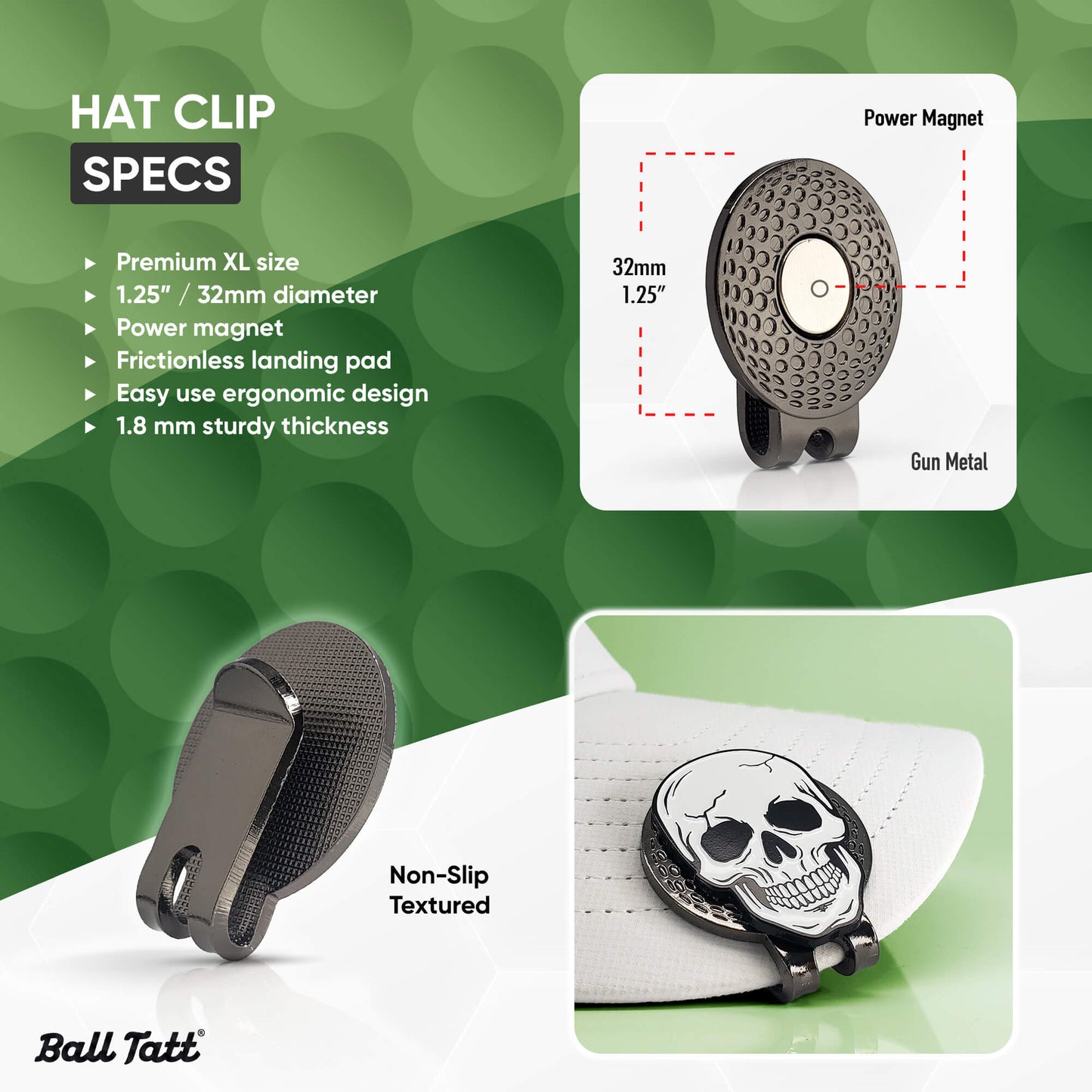 Skull Man Hat Clip Set