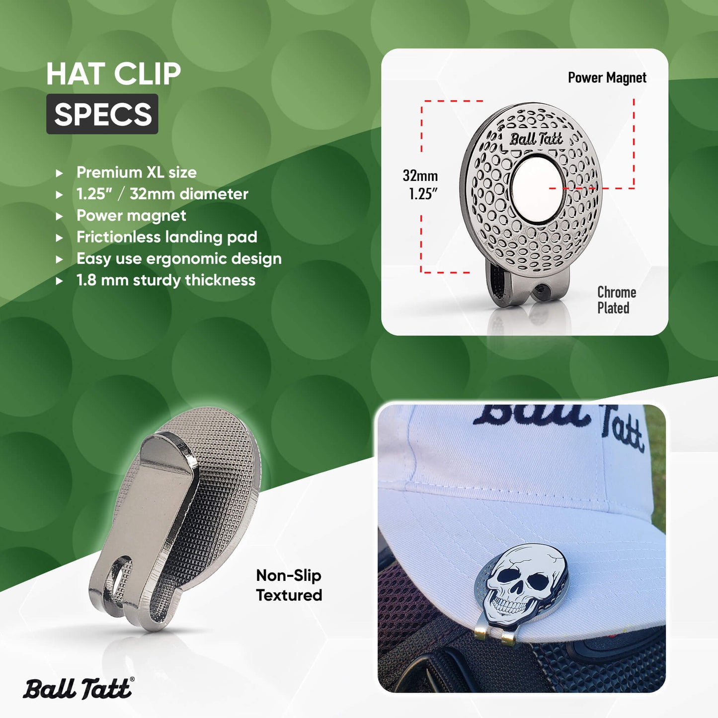 Skull Man Hat Clip Set