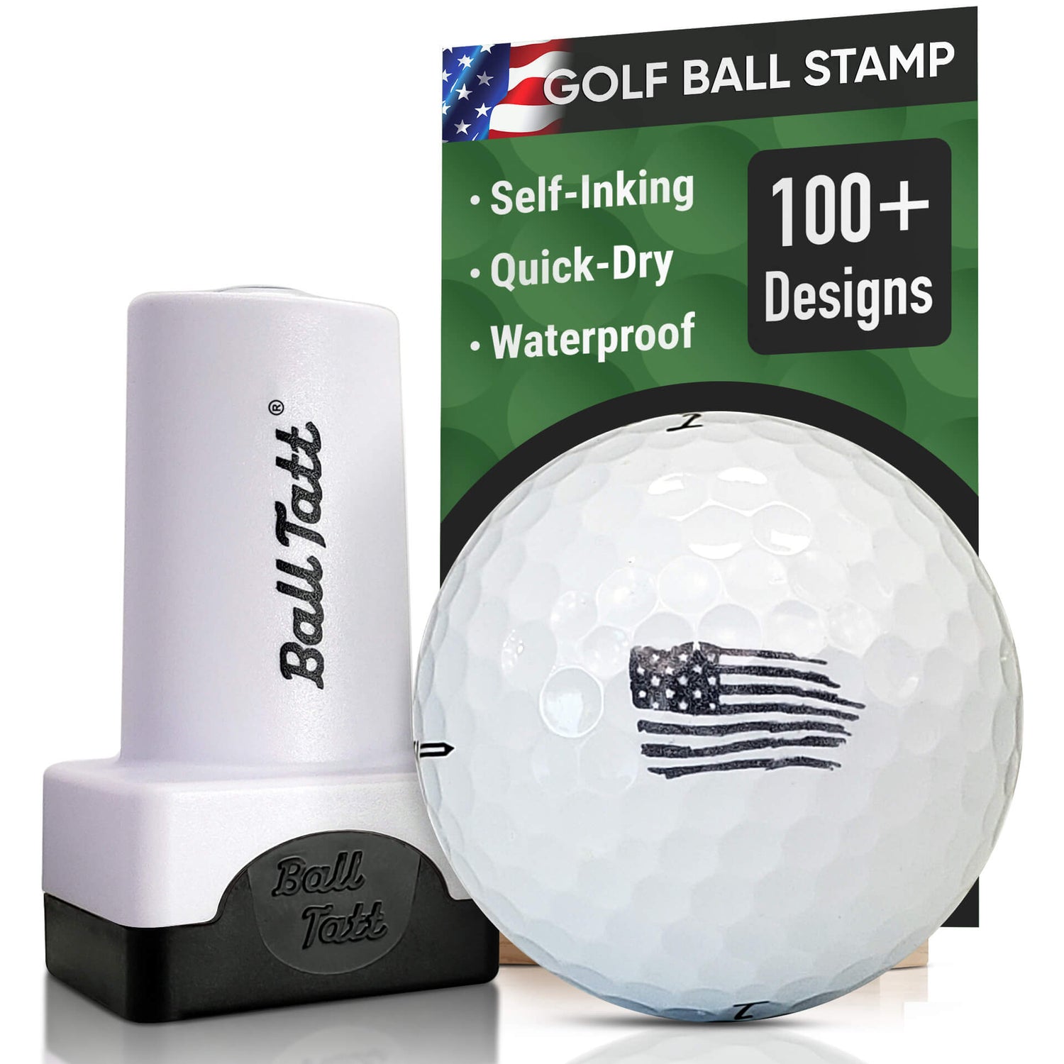usa flag ball tatt golf ball-stamp