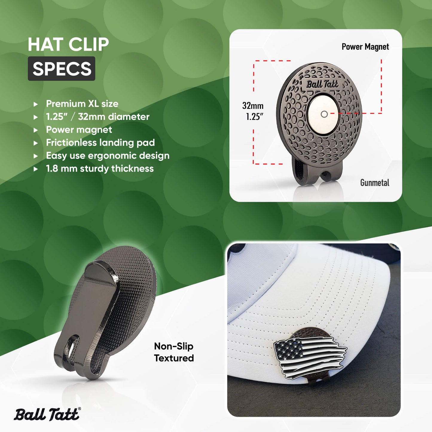 American Flag Hat Clip Set