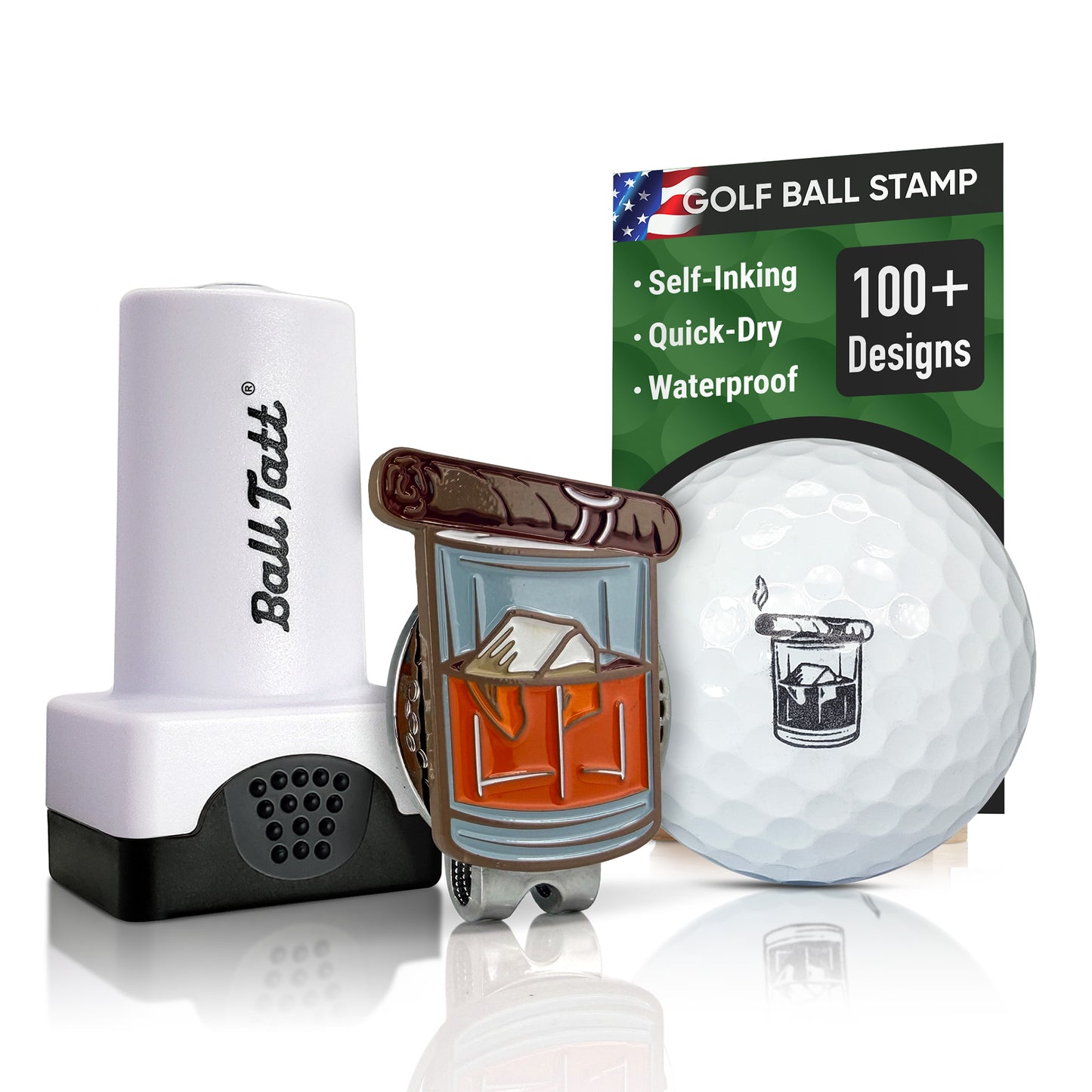 Whiskey Cigar Hat Clip Set